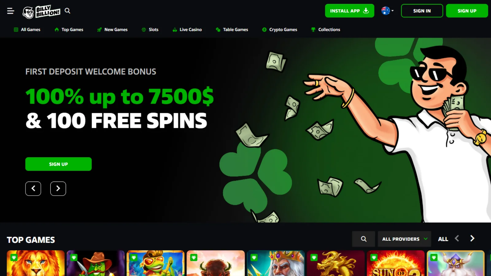 Billy Billion Casino Welcome Bonus