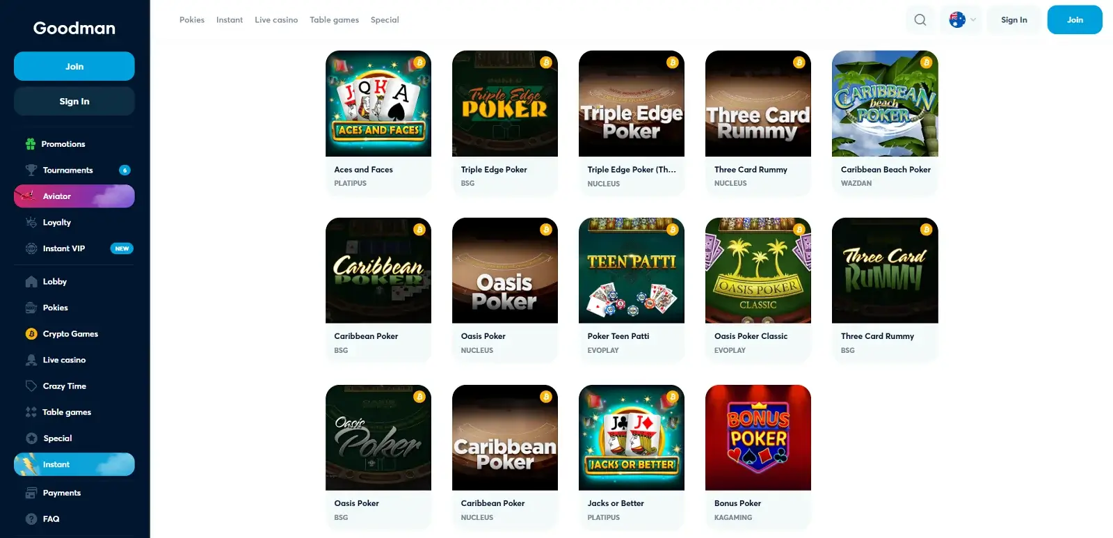 Goodman Casino Online Poker