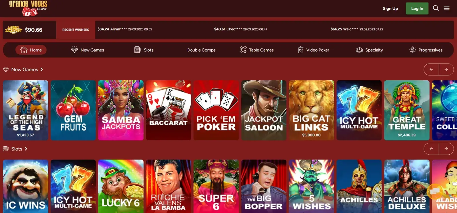 Grande Vegas Casino Games