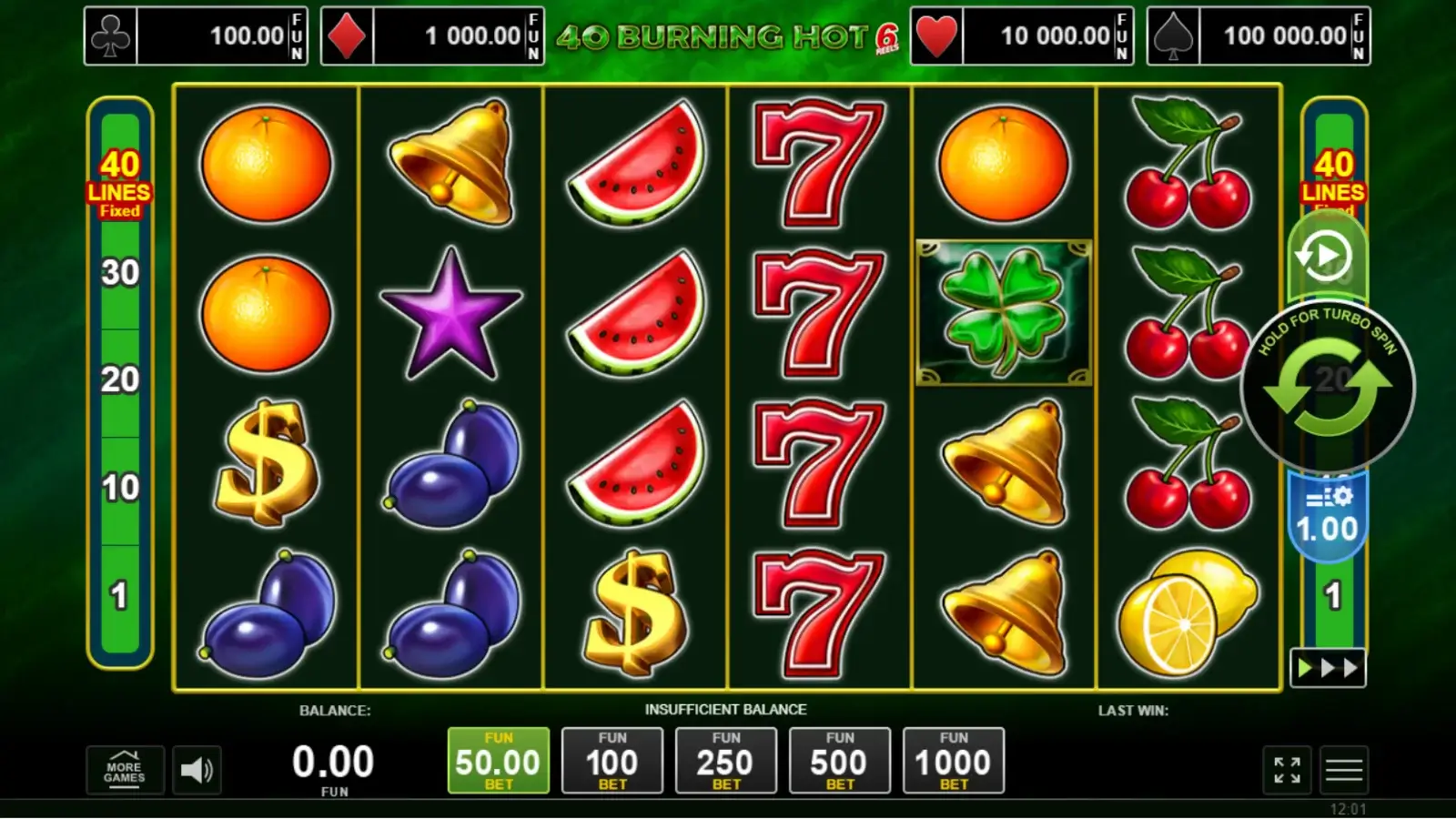 40 Burning Hot - Fruit Slot by Amusnet Interactive