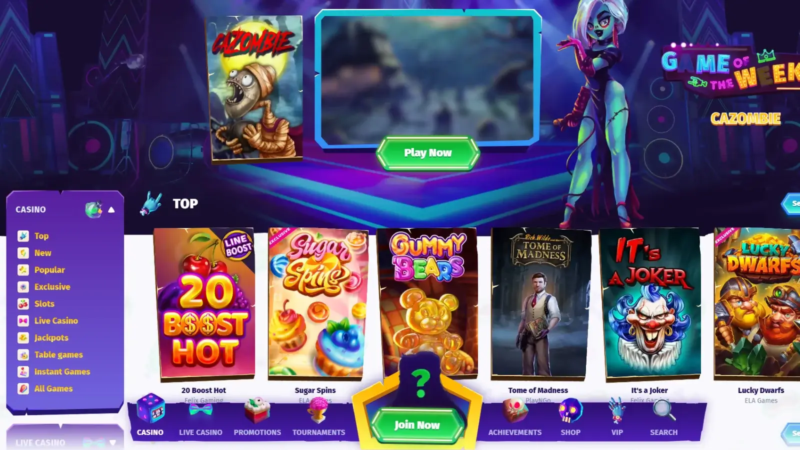 Casombie Casino Games