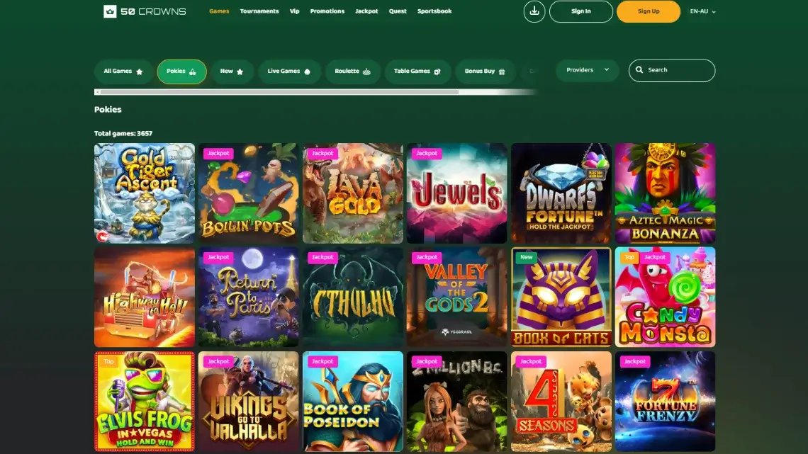 50 Crowns casino games