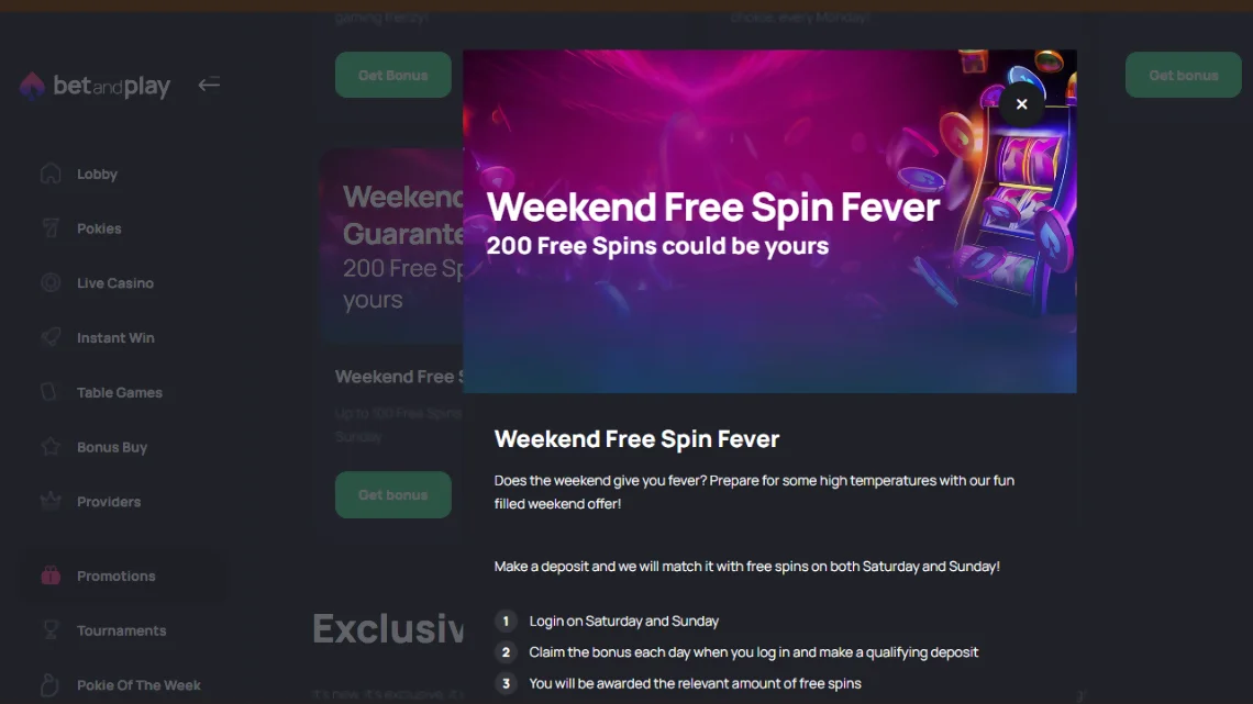 BetandPlay Casino Free Spins