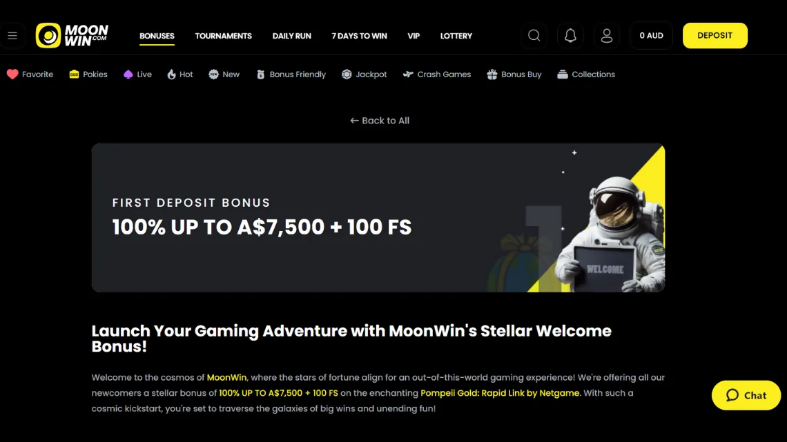 Moonwin Welcome Bonus