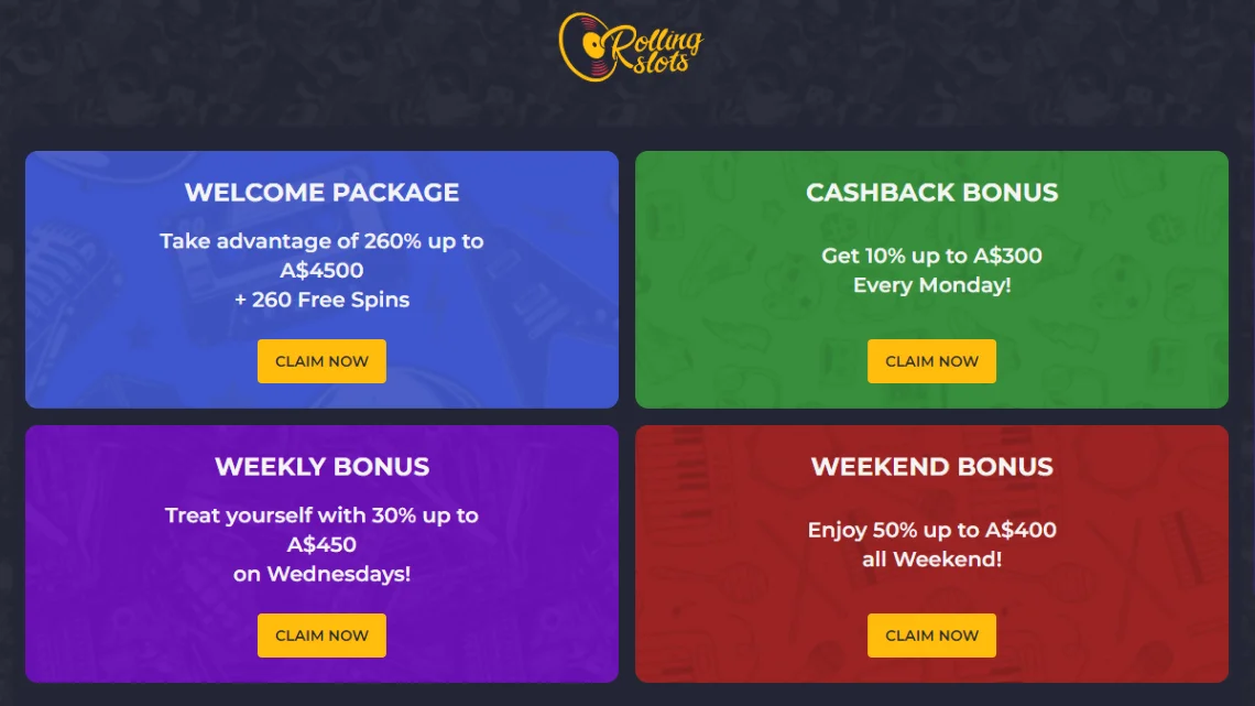 Rolling Slots Casino Bonuses