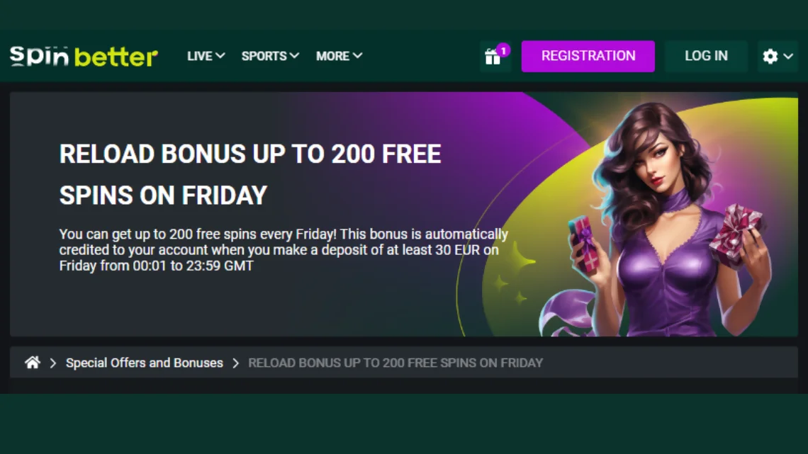 SpinBetter casino free spins