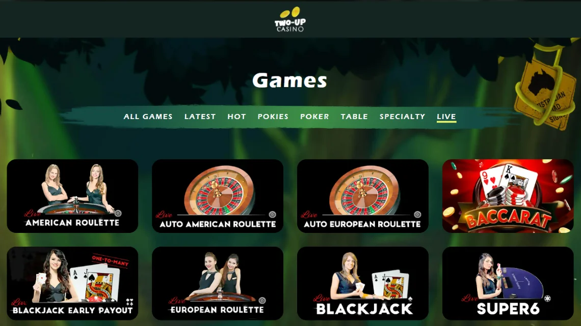 Two Up casino live casino