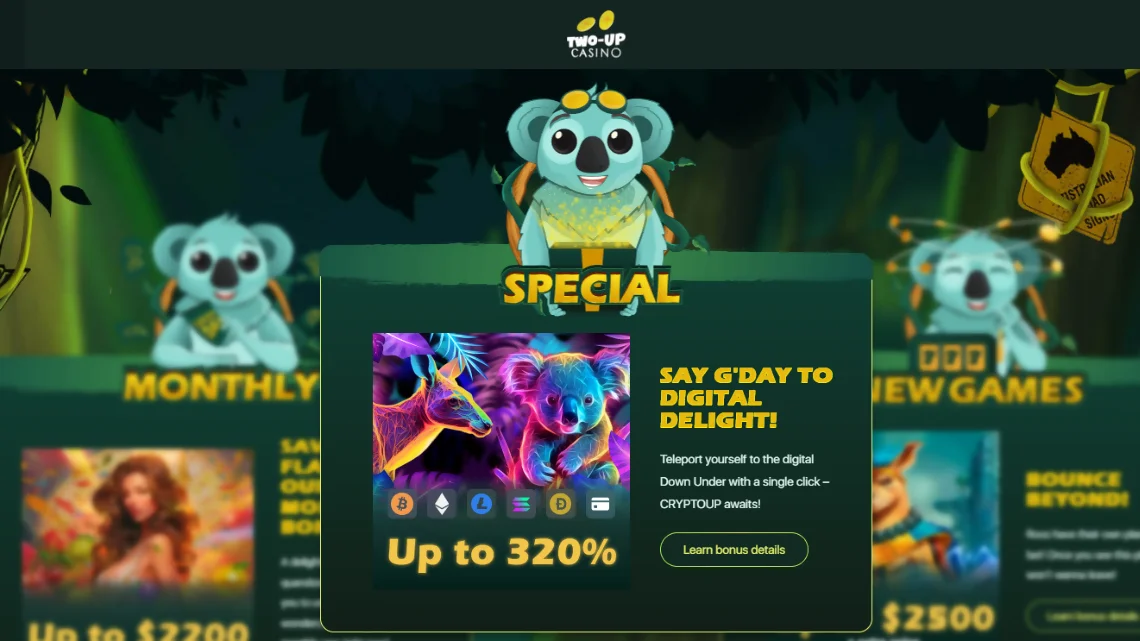 Two Up casino special bonus