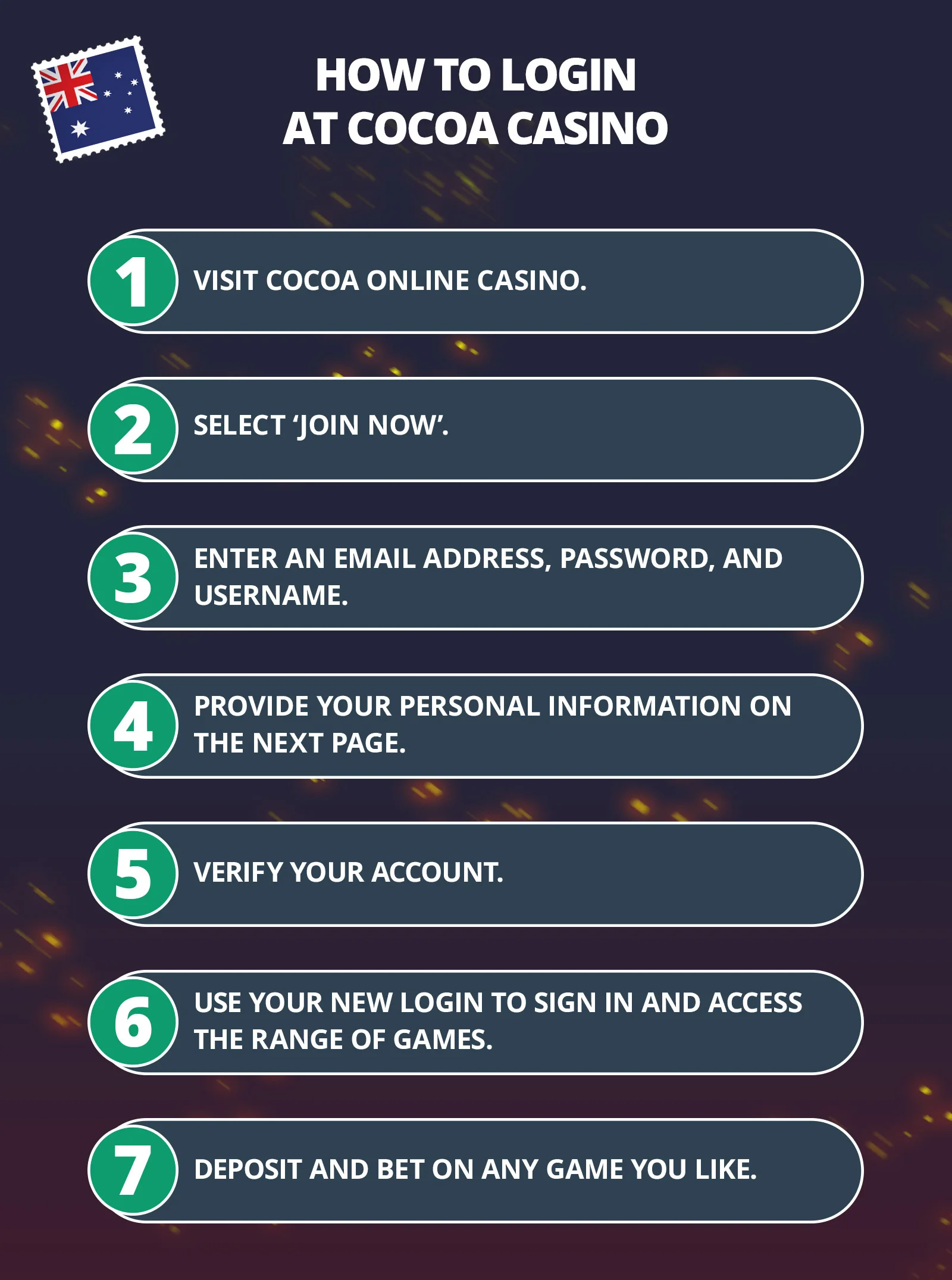 Login at Cocoa Casino