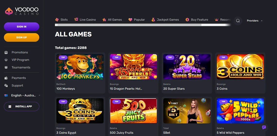 Voodoo Casino Games