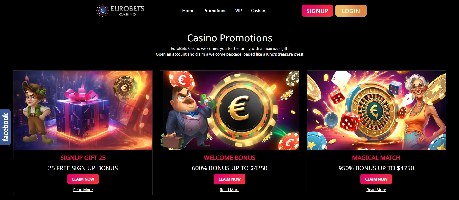 EuroBets Casino bonuses