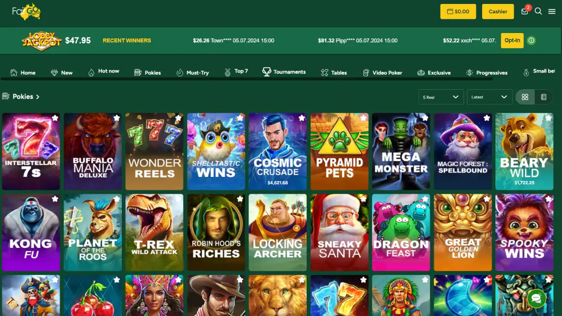 Fair Go Casino games