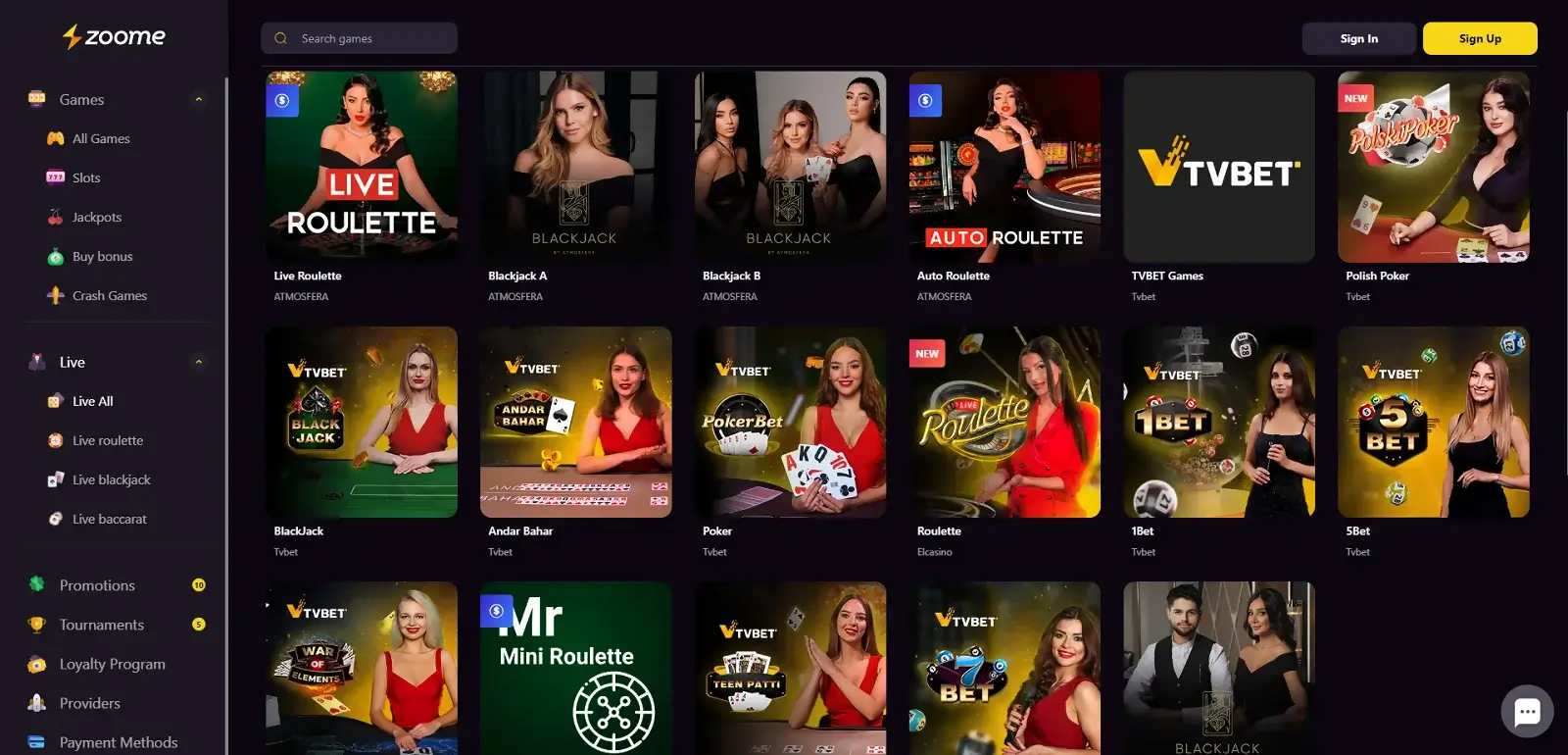 Zoome Casino Online Poker