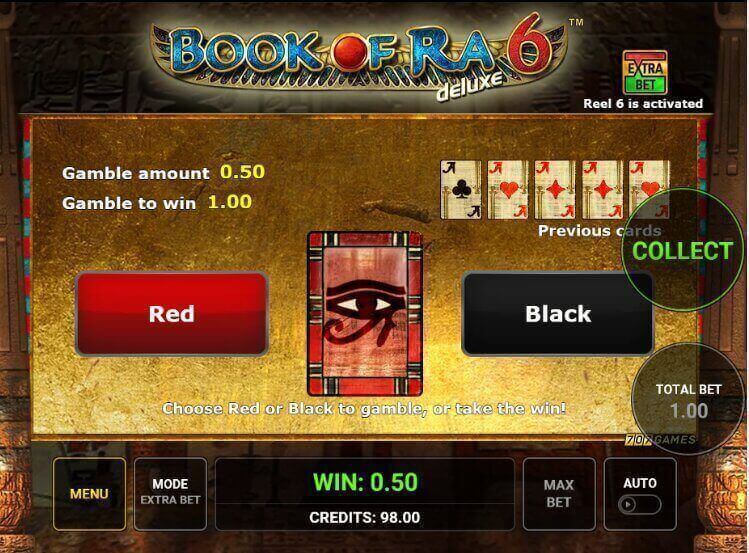 Book of Ra slot Gamble feature