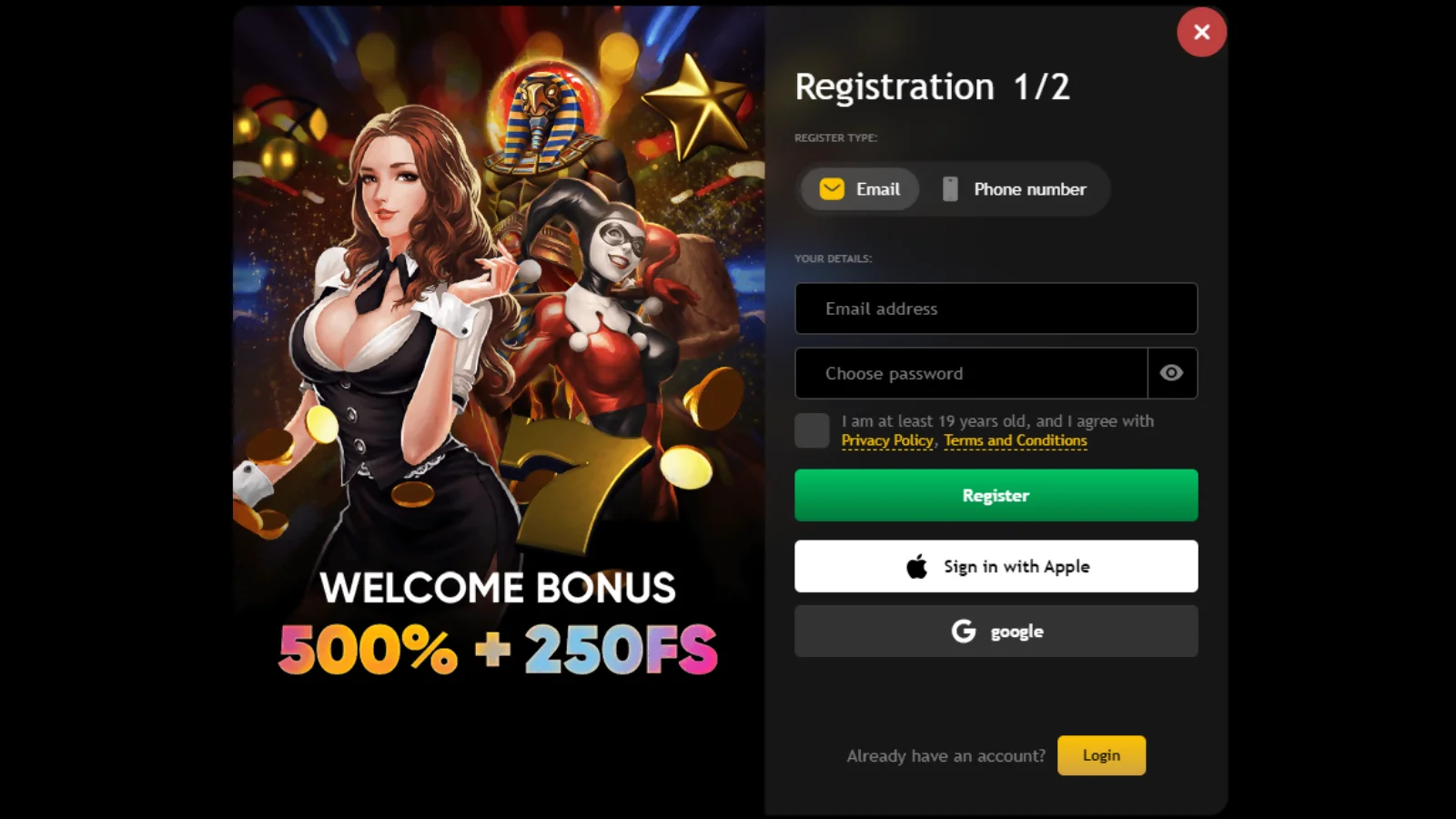 Slots City Casino Registration