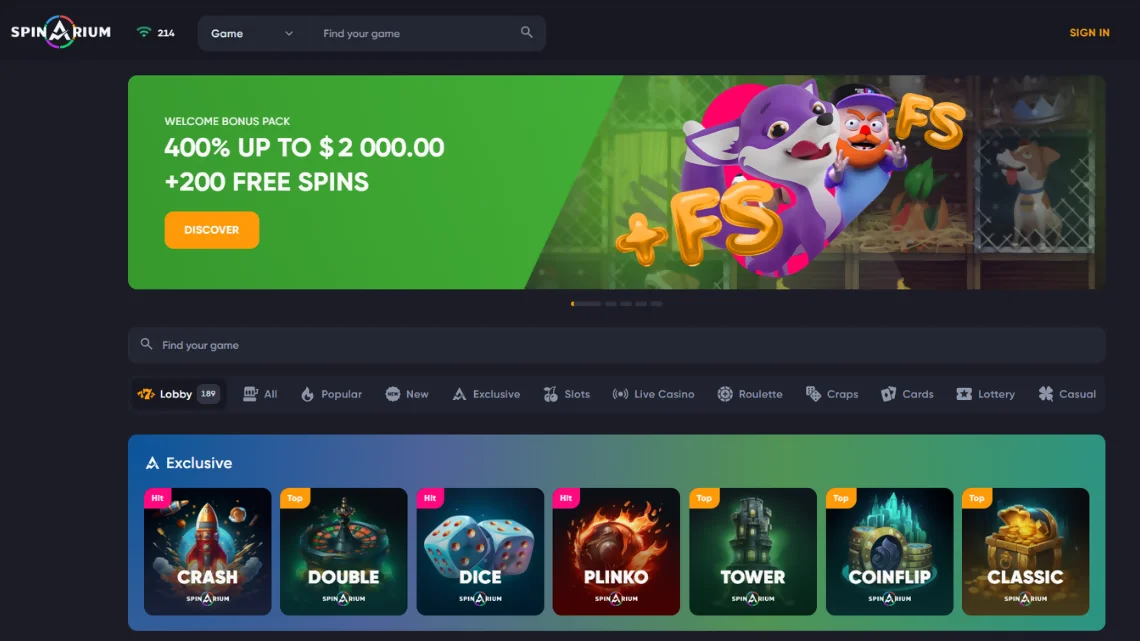 Spinarium casino review