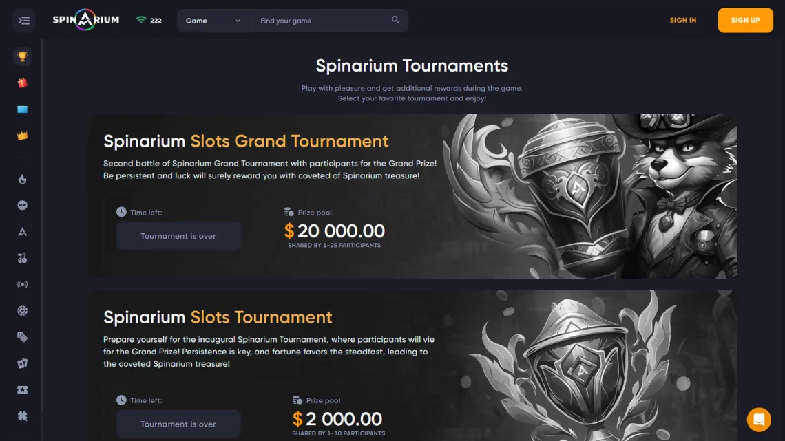 Spinarium casino tournaments