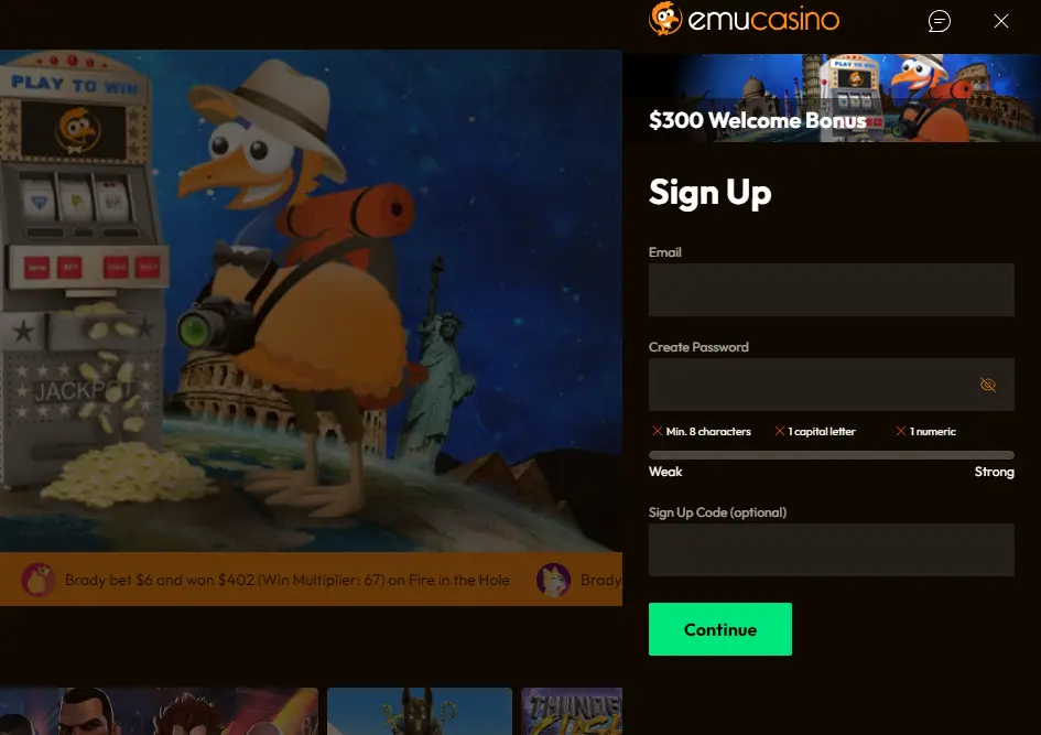 Emucasino login