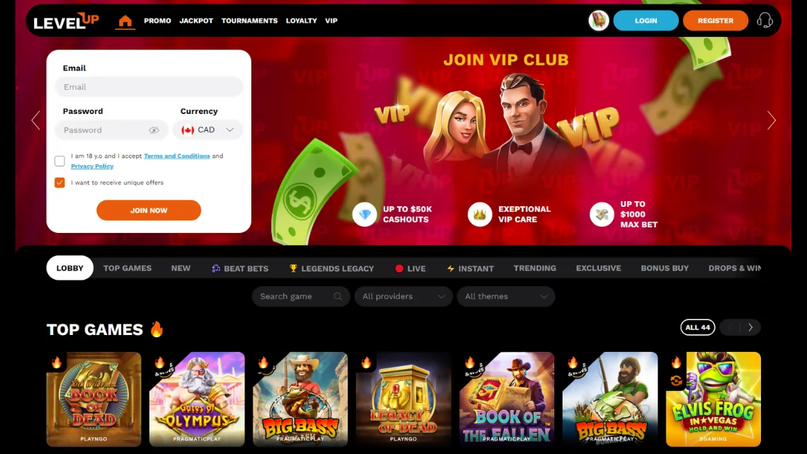 LevelUp casino login