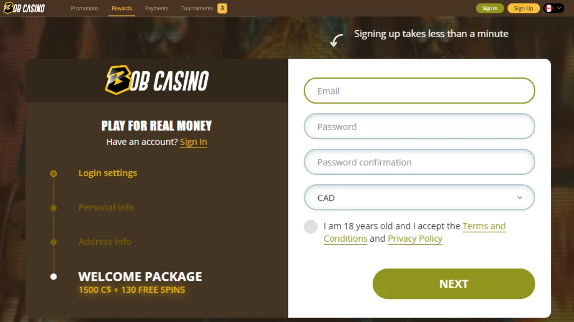 Bob casino login