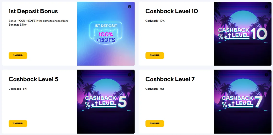 CatCasino bonuses