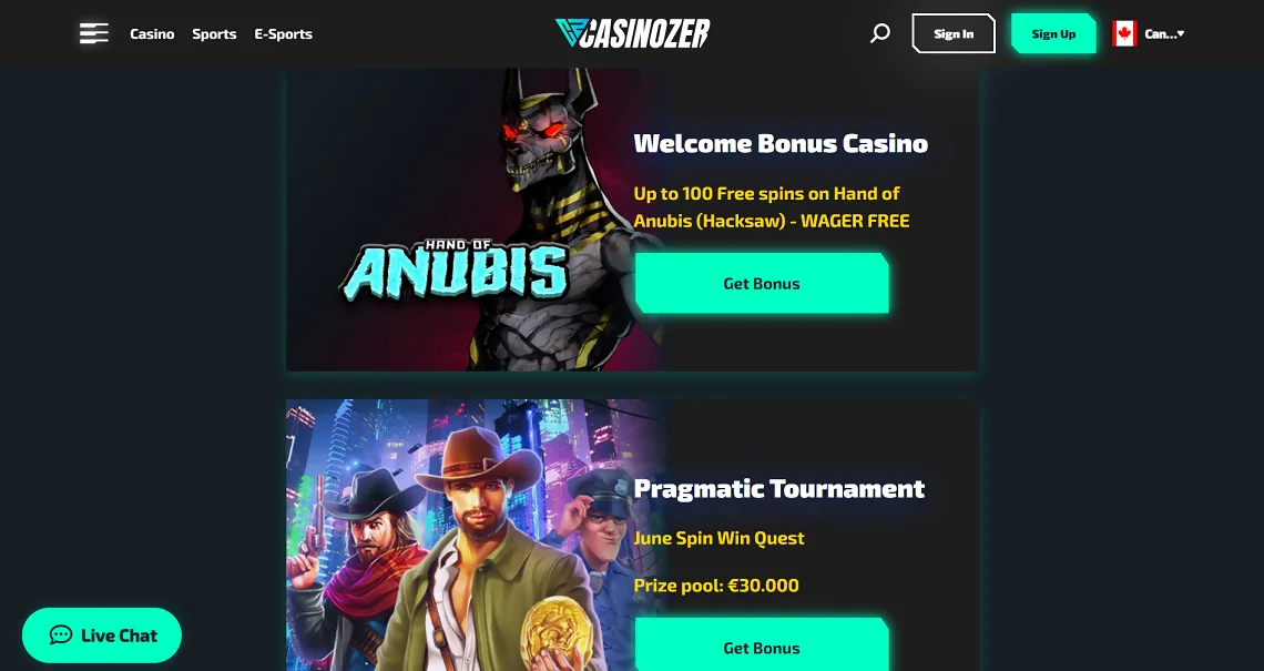 Casinozer bonuses