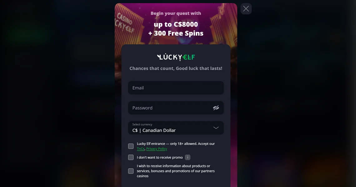 Luckyelf casino login