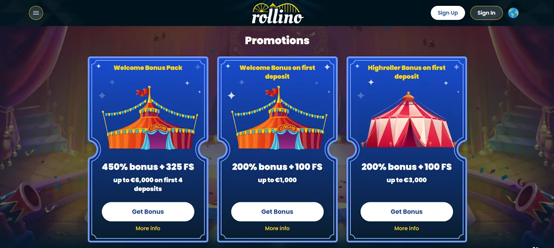 Rollino bonuses