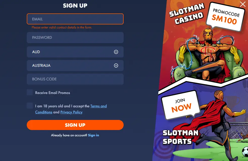 Slotman casino login