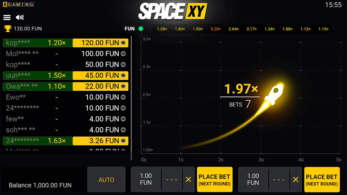 Space XY game casino win