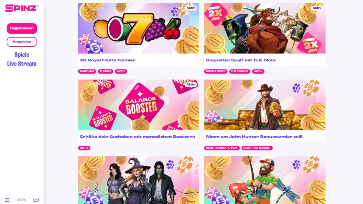 Spinz Online Spielbank