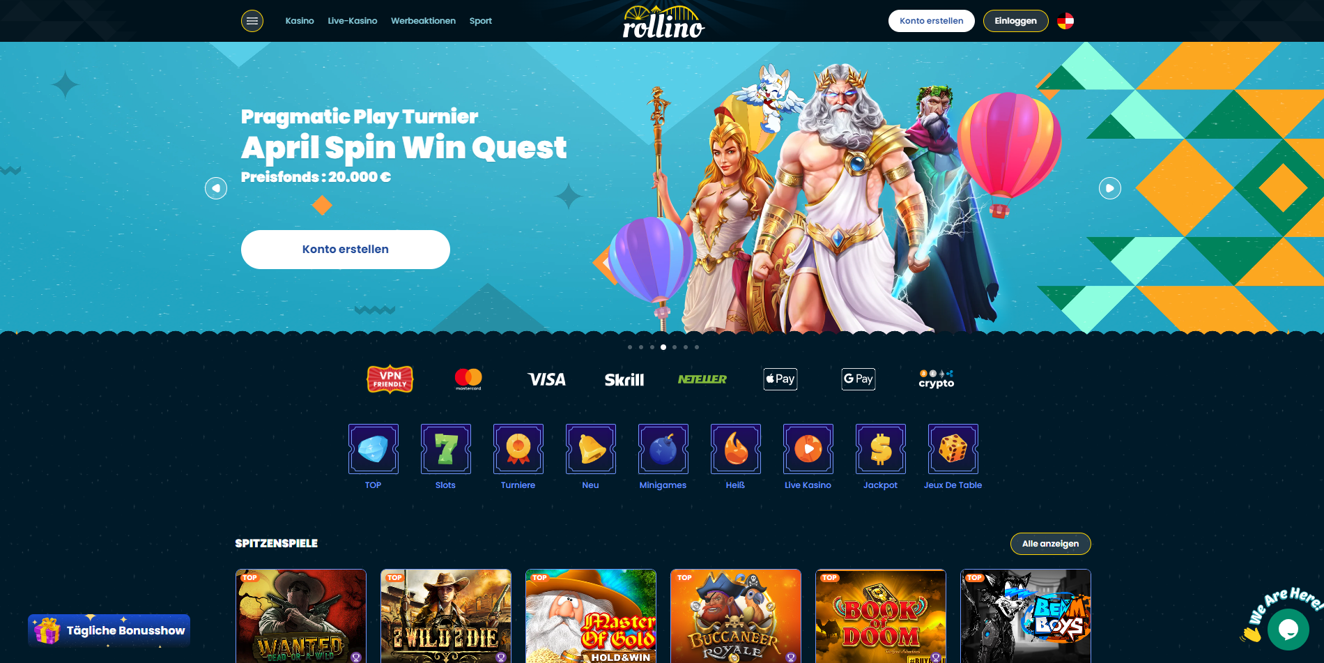 Rollino Casino Webseite