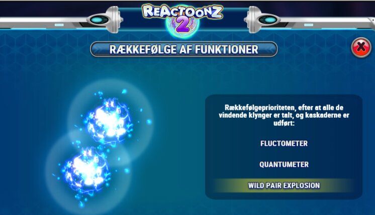 Reactoonz 2 - rækkefølger af funktioner