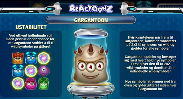 Reactoonz spil funktioner