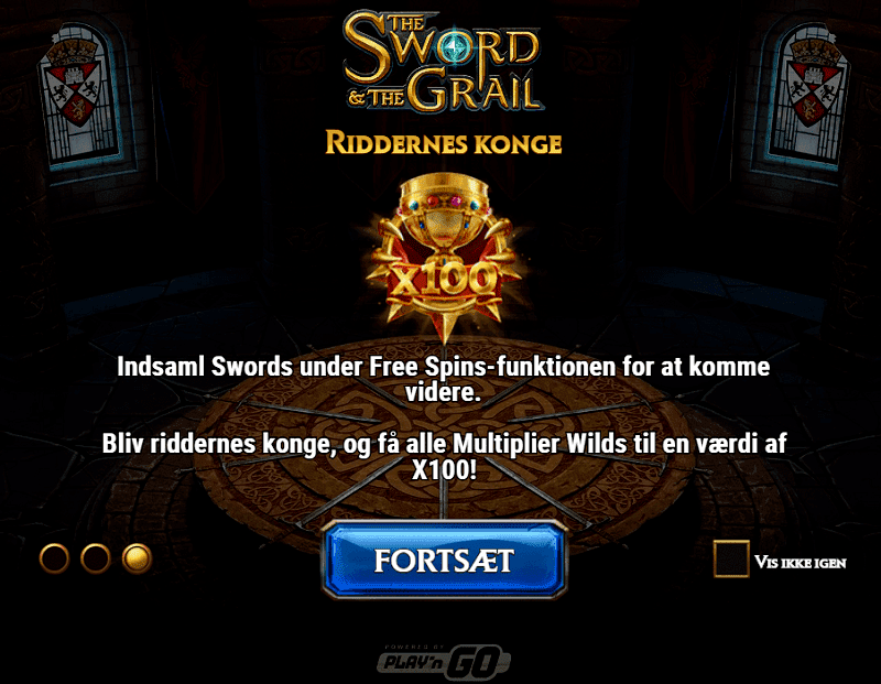 Free spins p[ the Sword and the Grail Spillemaskine