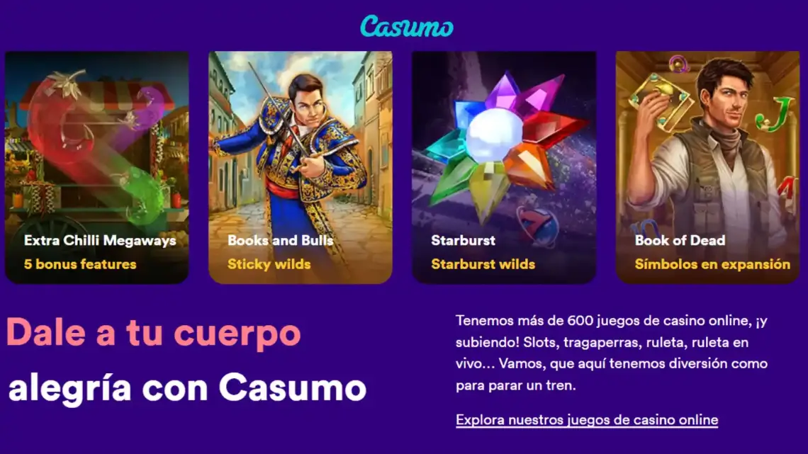 Casino Casumo colección de jugos