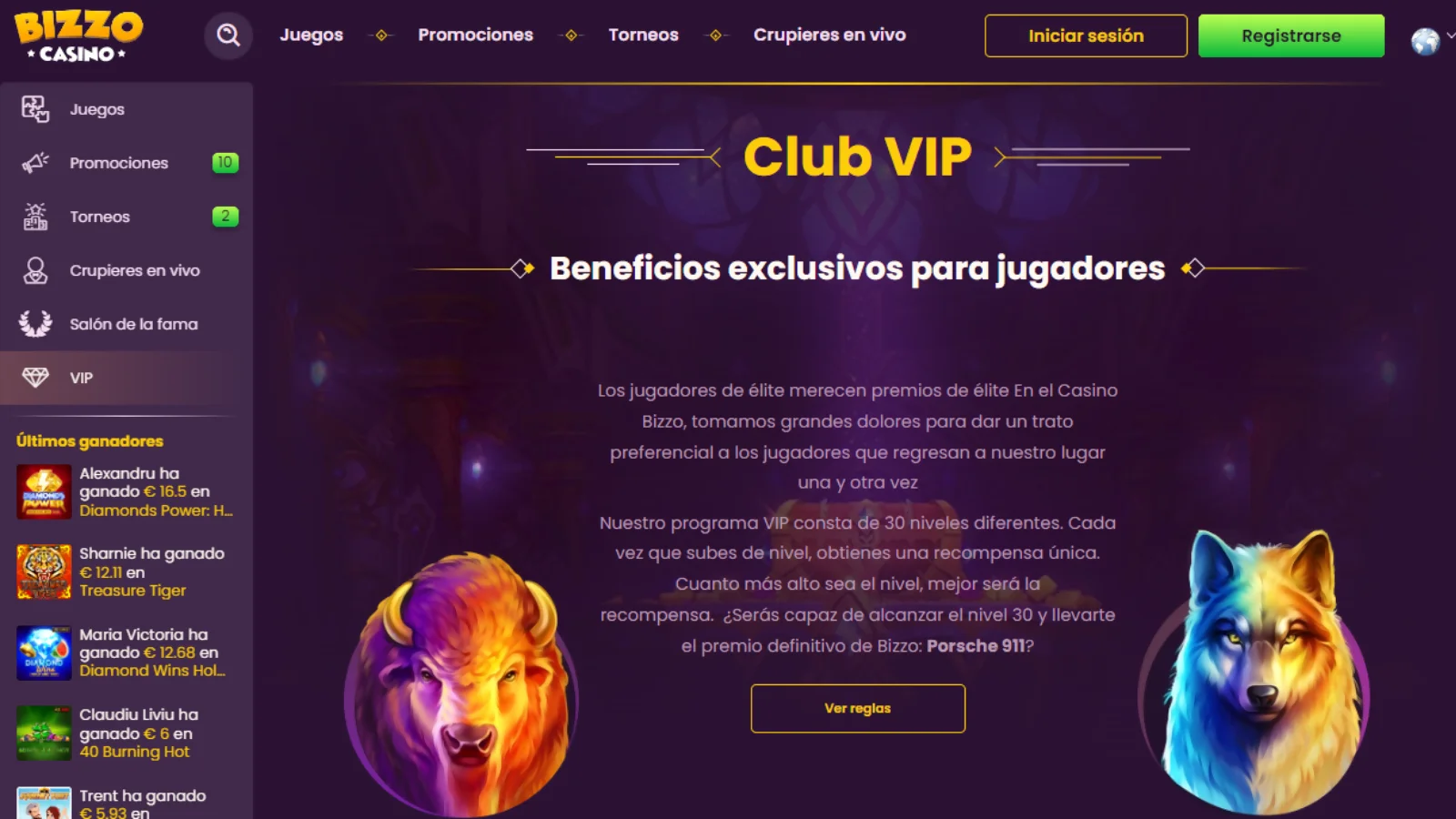 Programa VIP de Bizzo casino