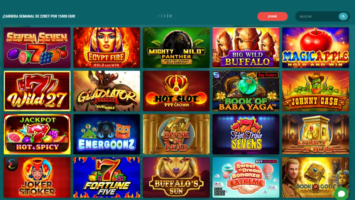 22bet casino catálogo de juegos