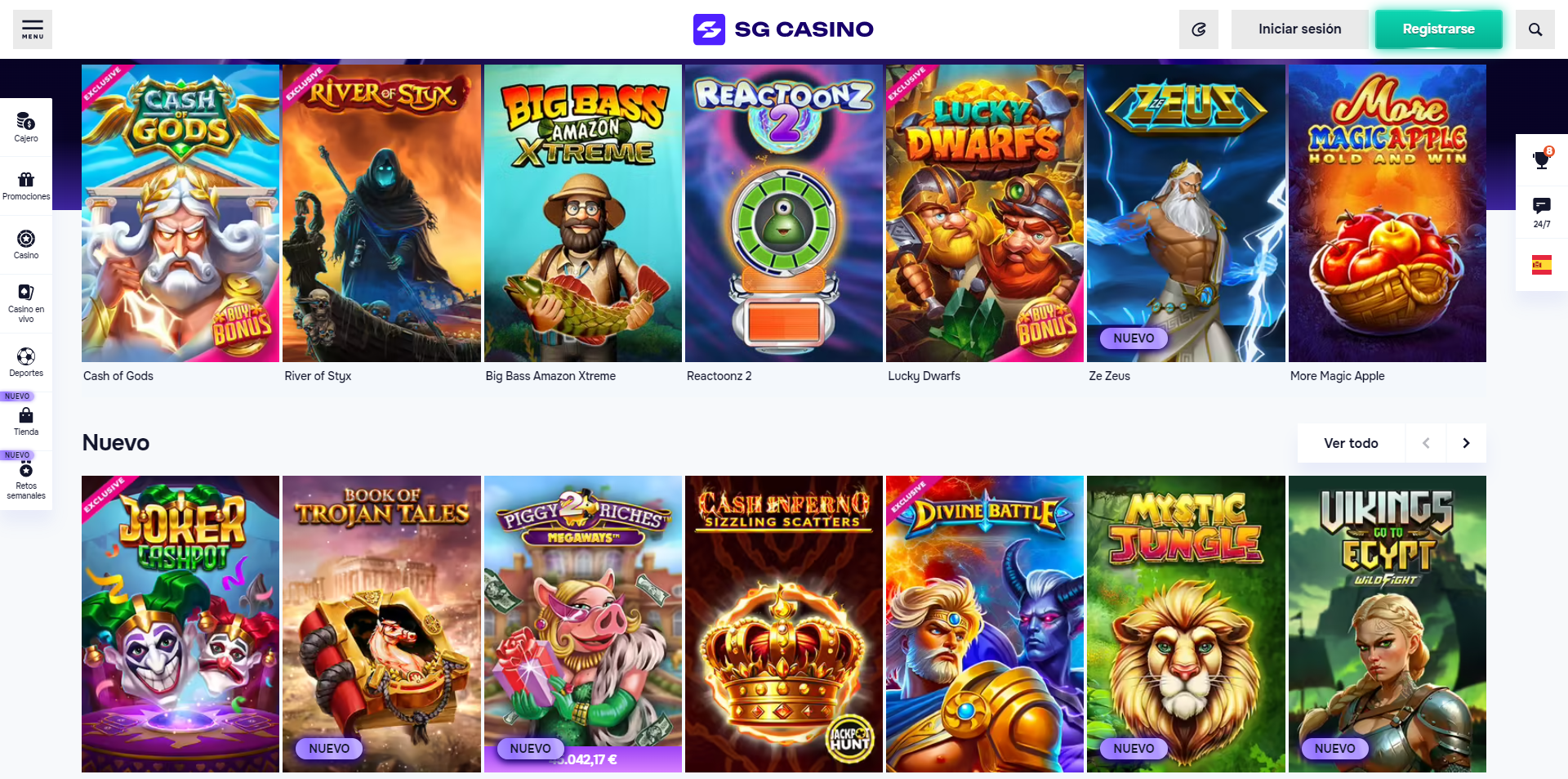 Los mejores juegos de azar en SG Casino