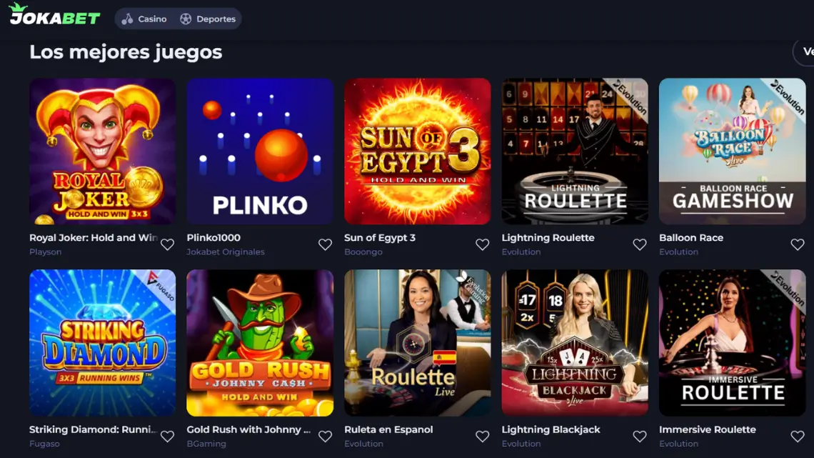 mejores juegos de Jokabet Casino