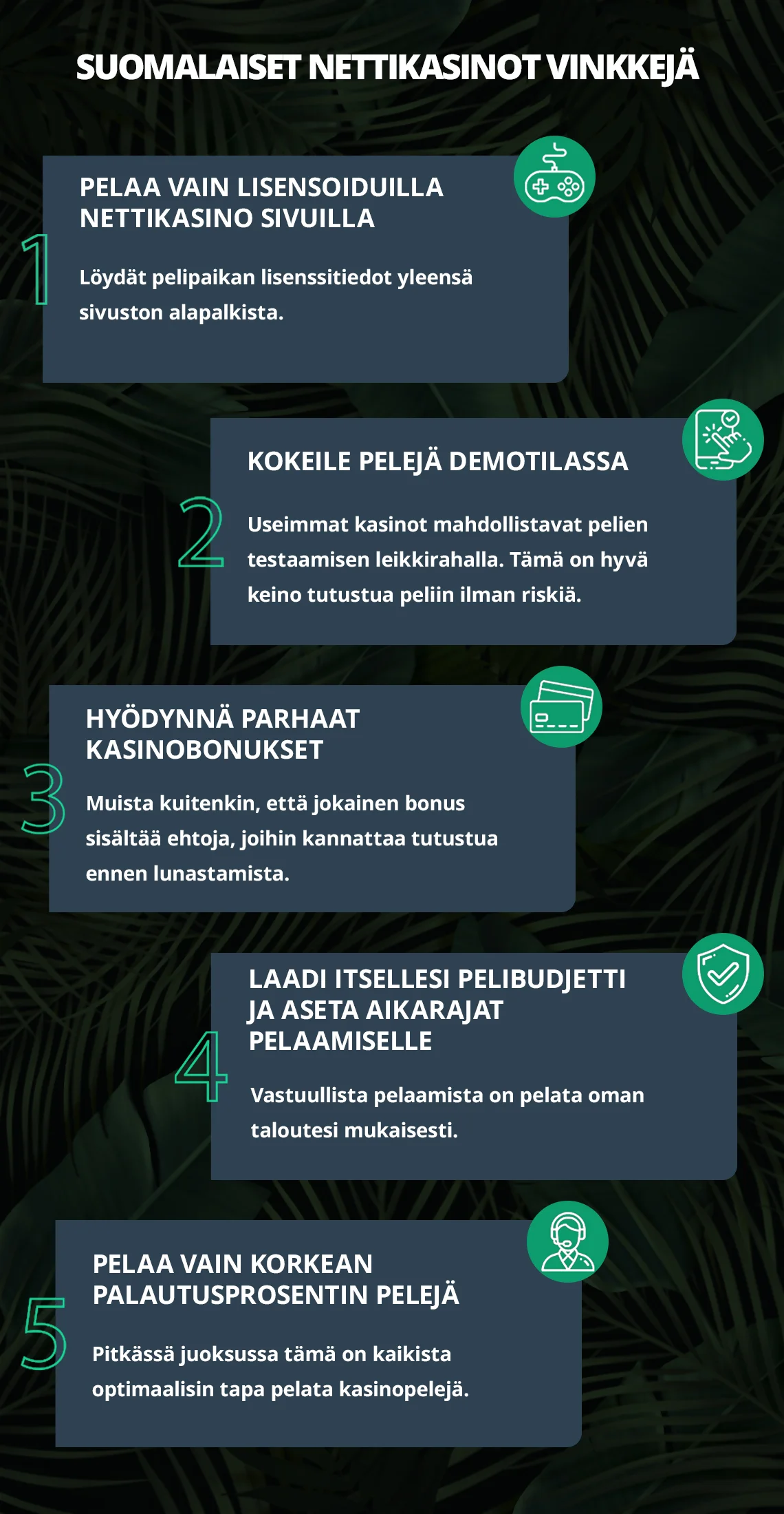 Suomalaiset nettikasinot vinkkejä