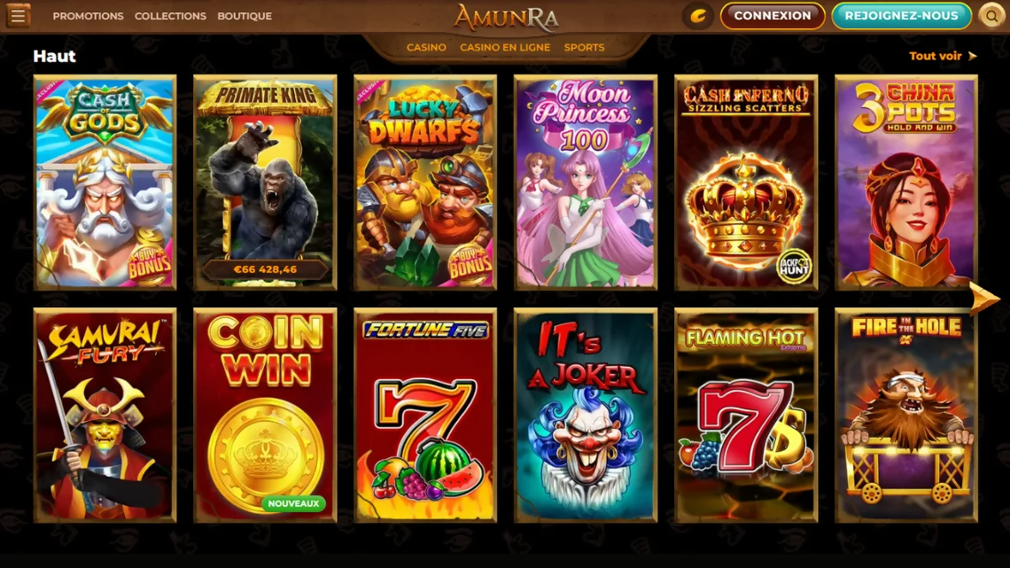 Amunra Casino Jeux