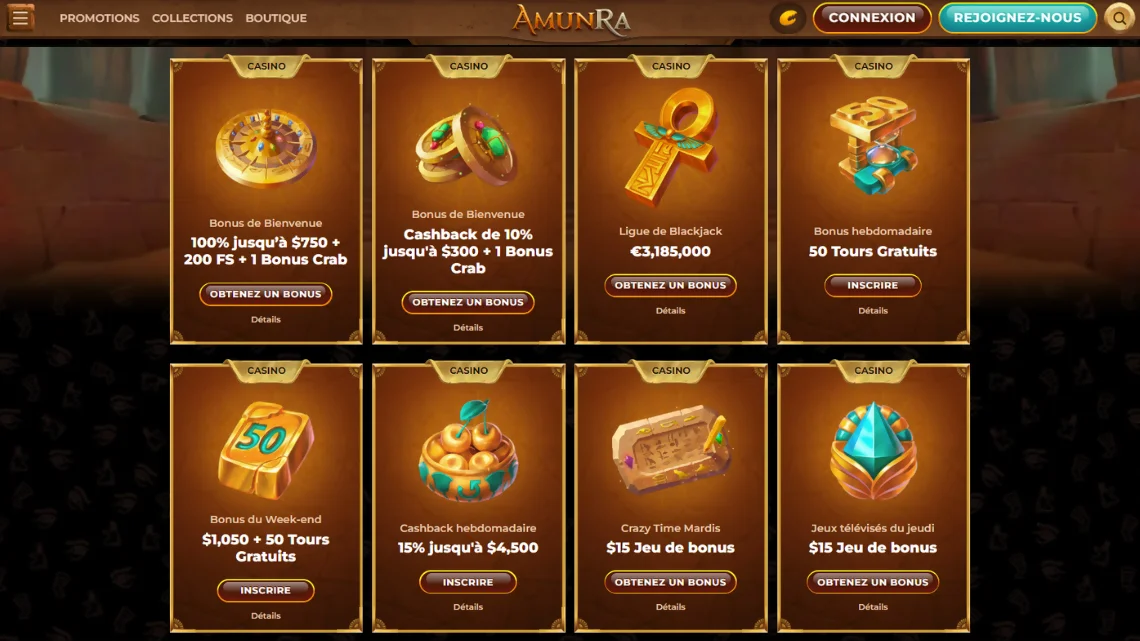 Amunra Casino Offres de Bonus de Casino