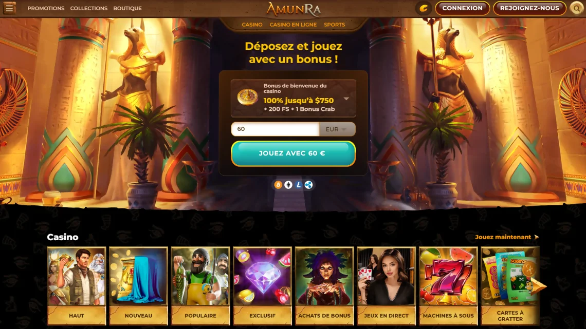 Bonus de Bienvenue Amunra Casino