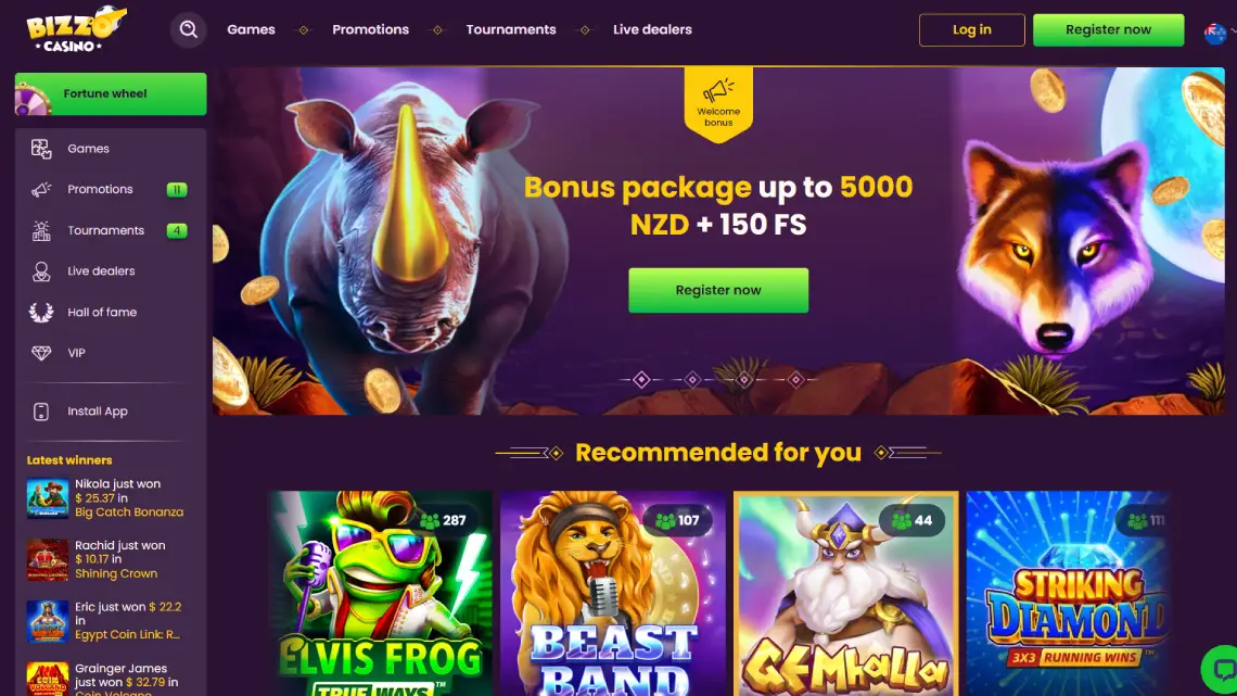 Bizzo Casino Website