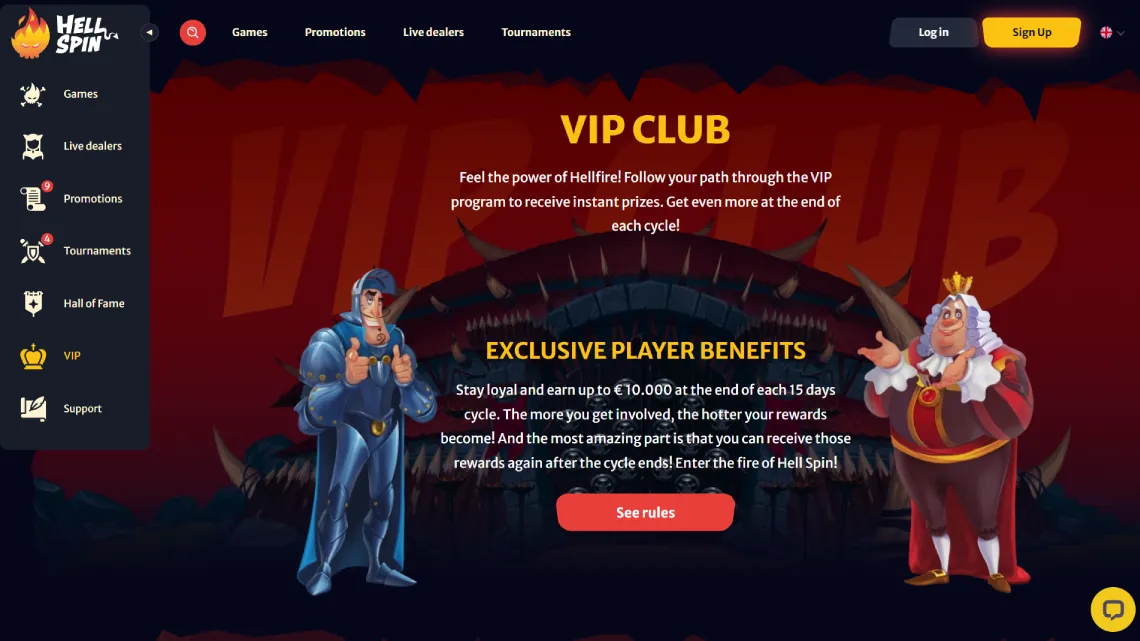 Hellspin Casino VIP Club