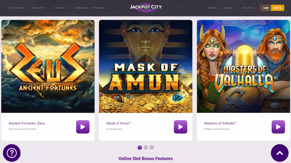 Jackpot City games