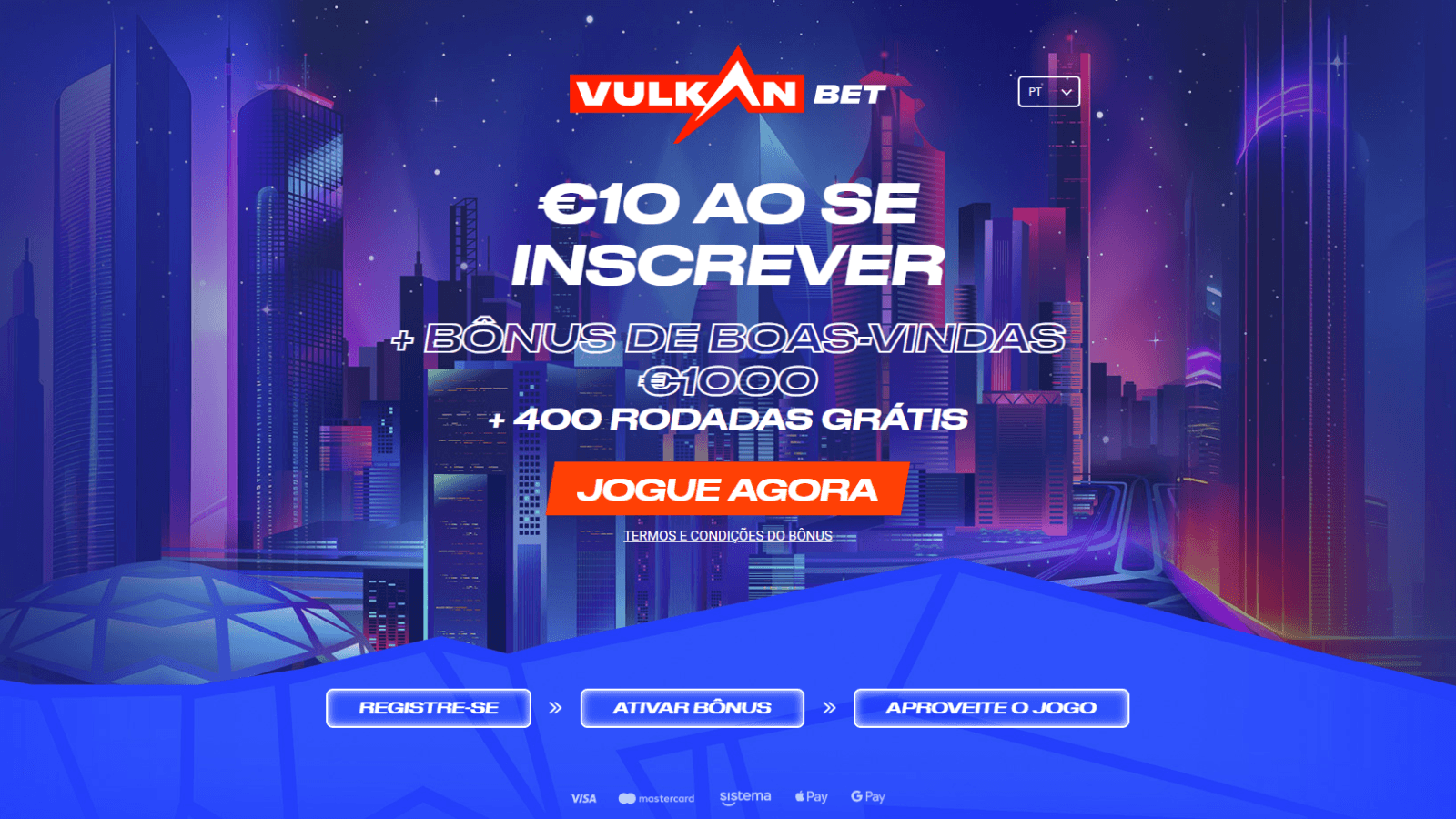 Vulkan Bet Bónus de 10€ Sem Depósito