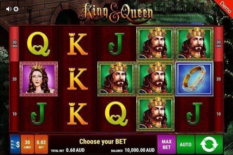 King and Queen slot bonus symbols