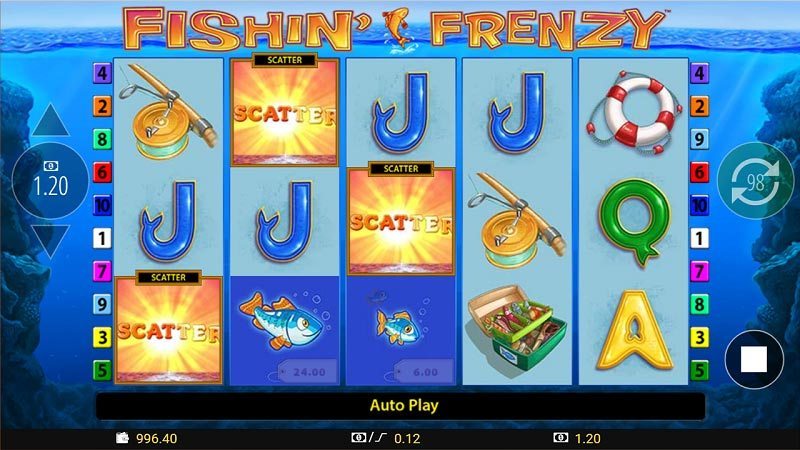 Fishin' frenzy slot game